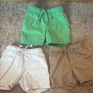 Kids' Green, White, and Tan Shorts Set
